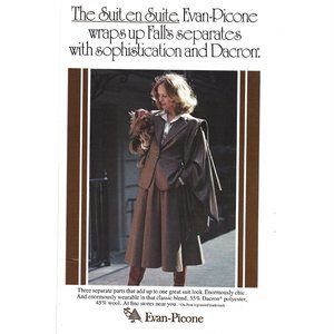 Evan Picone Suit en Suite Dacron 1970s Vintage Print Ad 9 in Tall